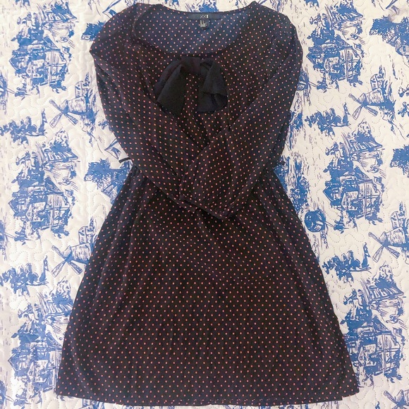 Forever 21 Dresses & Skirts - Vintage polka dot long sleeve bow mini dress